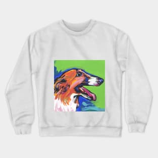 Borzoi Bright colorful pop dog art Crewneck Sweatshirt